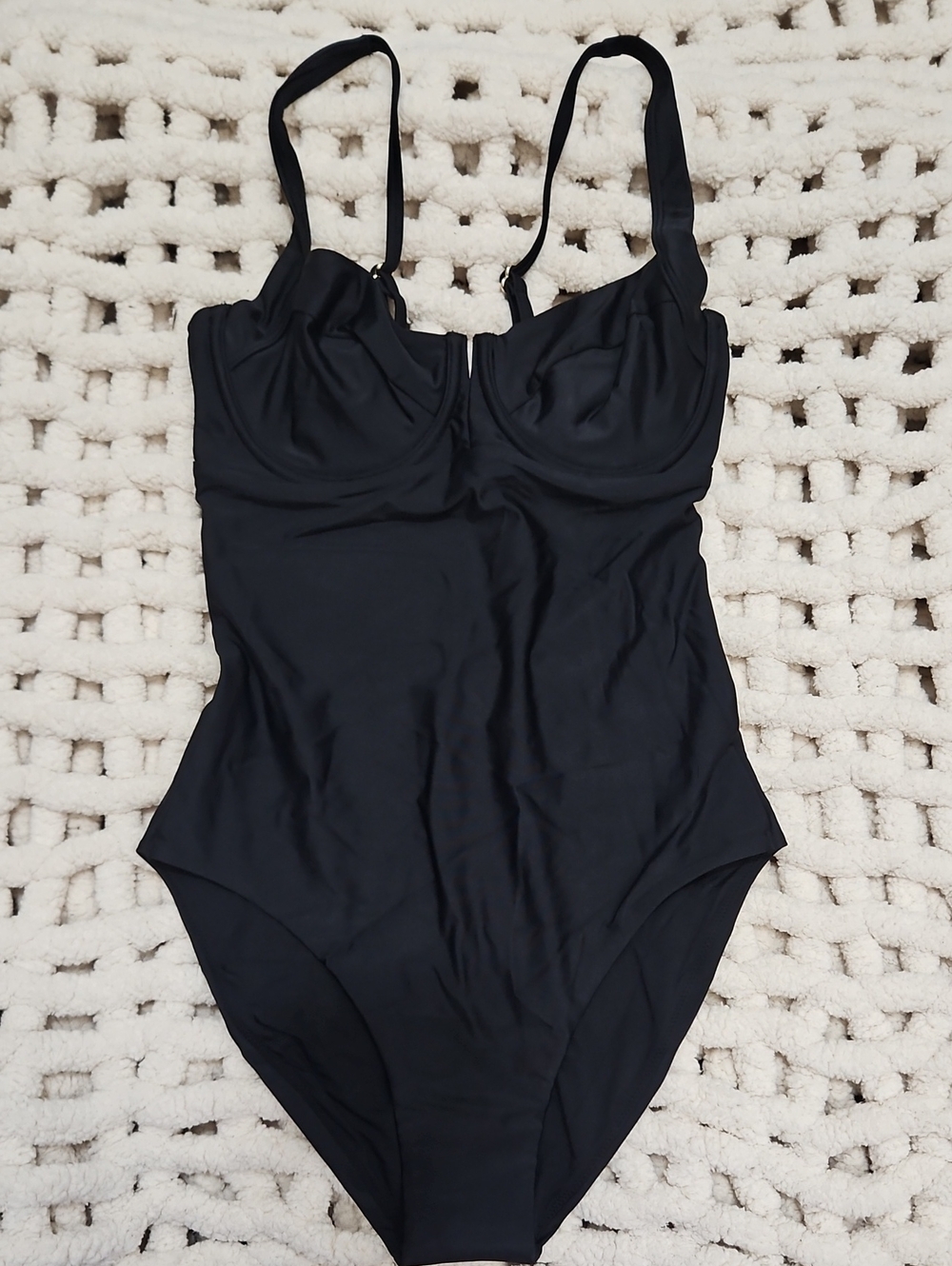 Quince Black One-Piece Swimsuit Medium New Women's